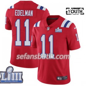 New England Patriots Tröjor Julian Edelman 11 Nike Röd 2019 Super Bowl LIII - Barn